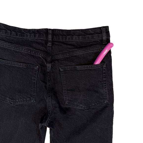 Reformation Jeans Size 29 Petite Straight Leg Jeans Black Wash High Rise Denim - Picture 11 of 14